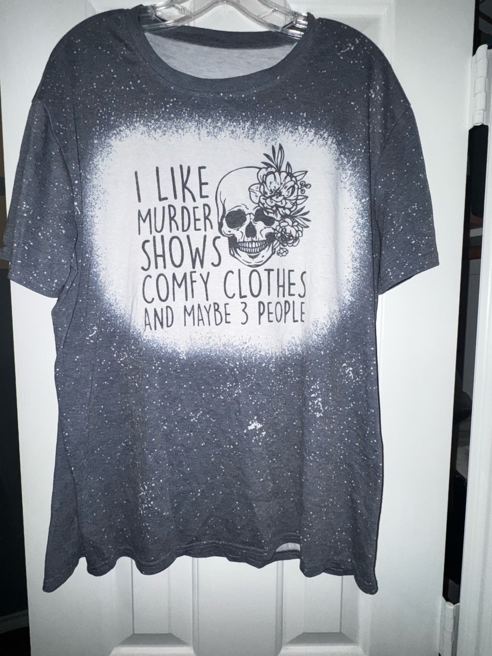 Charcoal Gray Graphic Skull Tee